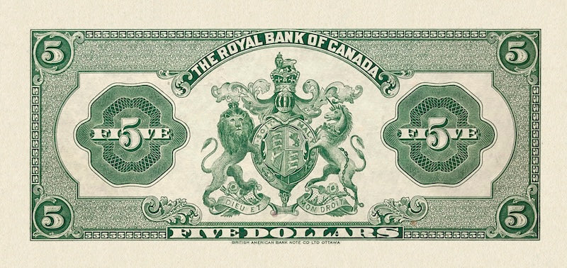 Dominion of Canada, The Royal Bank 5, 10 & 20 Dollars, 1935, P.S1391 - P.S1393, Complete Set REPLICA My Store