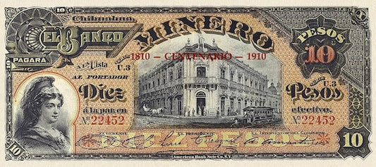 Mexico, Banco Minero, 100th Anniversary of Independence 5 & 10 Pesos, 1910, P.S170 - P.S171, Complete Set REPLICA My Store
