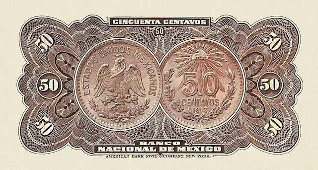 Mexico, Banco Nacional de Mexico, 50 Centavos, 1 - 1000 Pesos, 1913, P.S254 - P.S263, Complete Set REPLICA My Store