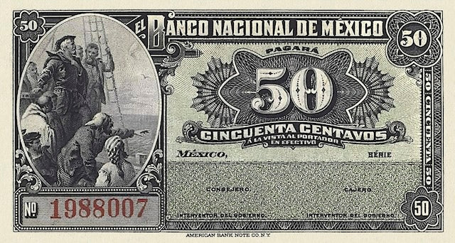 Mexico, Banco Nacional de Mexico, 50 Centavos, 1 - 1000 Pesos, 1913, P.S254 - P.S263, Complete Set REPLICA My Store