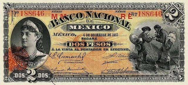 Mexico, Banco Nacional de Mexico, 50 Centavos, 1 - 1000 Pesos, 1913, P.S254 - P.S263, Complete Set REPLICA My Store