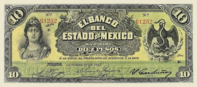 Mexico, Banco del Estado de Mexico, 1 - 1000 Pesos, 1897, P.S329 - P.S337, Complete Set REPLICA My Store