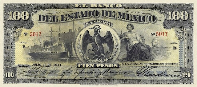 Mexico, Banco del Estado de Mexico, 1 - 1000 Pesos, 1897, P.S329 - P.S337, Complete Set REPLICA My Store