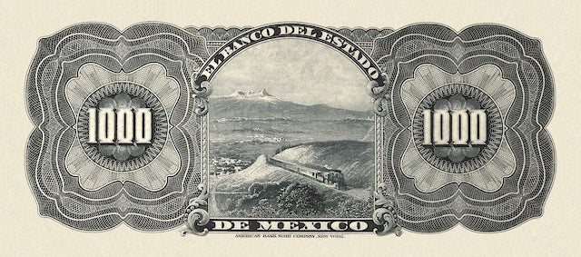 Mexico, Banco del Estado de Mexico, 1 - 1000 Pesos, 1897, P.S329 - P.S337, Complete Set REPLICA My Store