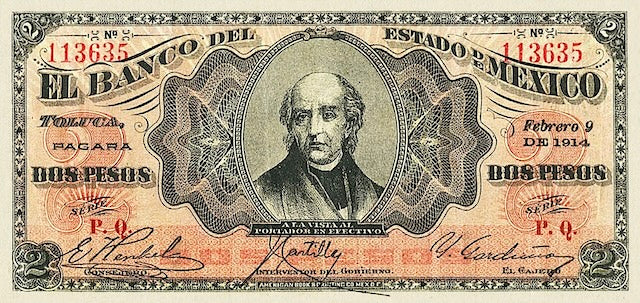 Mexico, Banco del Estado de Mexico, 1 - 1000 Pesos, 1897, P.S329 - P.S337, Complete Set REPLICA My Store