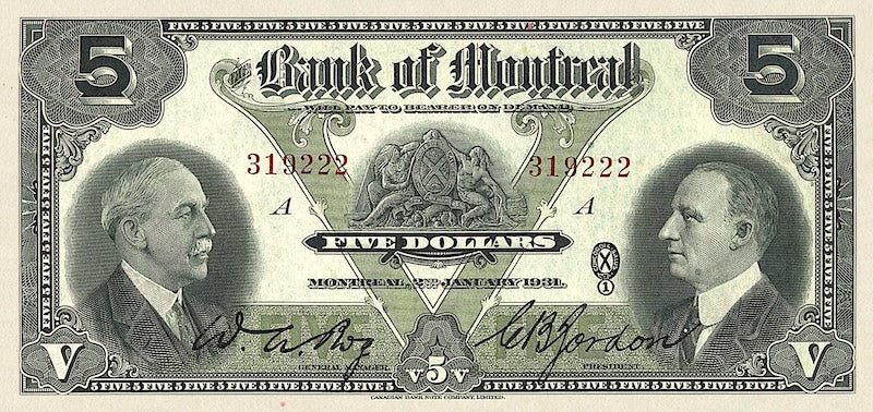 Canada, Bank of Montreal, 5 - 100 Dollars, 1931, P.S553 - P.S557, Complete Set REPLICA My Store