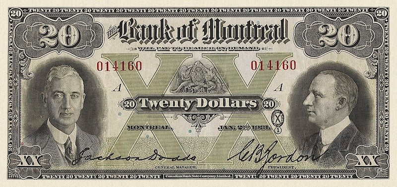Canada, Bank of Montreal, 5 - 100 Dollars, 1931, P.S553 - P.S557, Complete Set REPLICA My Store