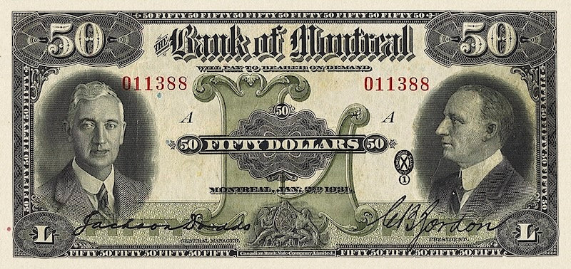 Canada, Bank of Montreal, 5 - 100 Dollars, 1931, P.S553 - P.S557, Complete Set REPLICA My Store