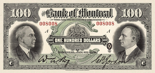 Canada, Bank of Montreal, 5 - 100 Dollars, 1931, P.S553 - P.S557, Complete Set REPLICA My Store