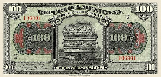 “Mexico 5 Pesos 1915 Constitutional Government replica banknote, P.685”
