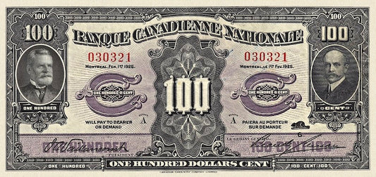 Canada, Banque Canadienne Nationale, 5 - 100 Dollars, 1925, Complete Set REPLICA My Store