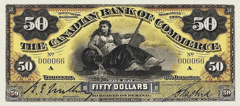 “Dominion of Canada 10 Dollar 1888 Canadian Bank of Commerce replica banknote”
