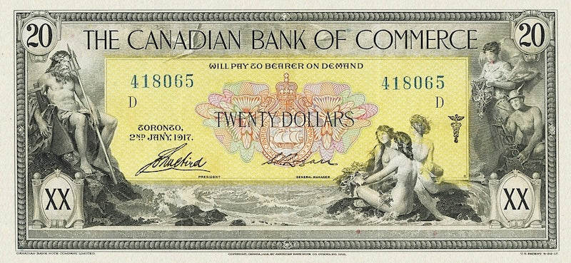 “Dominion of Canada 5 Dollar 1917 Canadian Bank of Commerce replica banknote”
