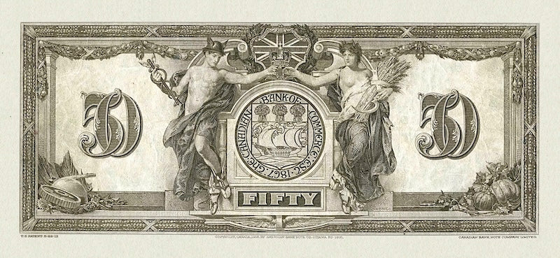 “Dominion of Canada 5 Dollar 1917 Canadian Bank of Commerce replica banknote”
