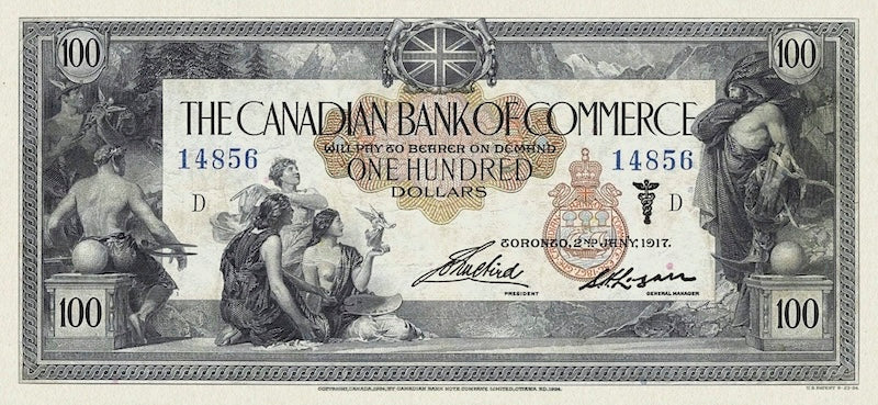 “Dominion of Canada 5 Dollar 1917 Canadian Bank of Commerce replica banknote”
