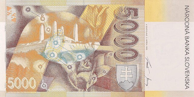 Slovakia, Narodna Banka Slovenska, 5000 Korun, 1993, P.29 REPLICA My Store