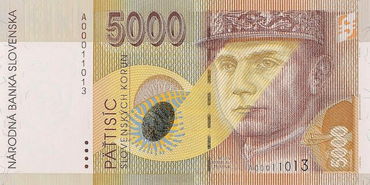 Slovakia, Narodna Banka Slovenska, 5000 Korun, 1993, P.29 REPLICA My Store